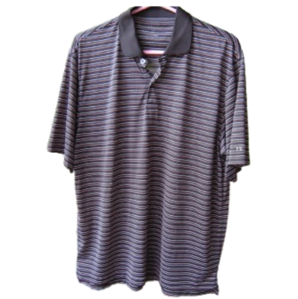Men's Vintage Horizonal Striped Izod Polo Shirt Size Large EUC‎